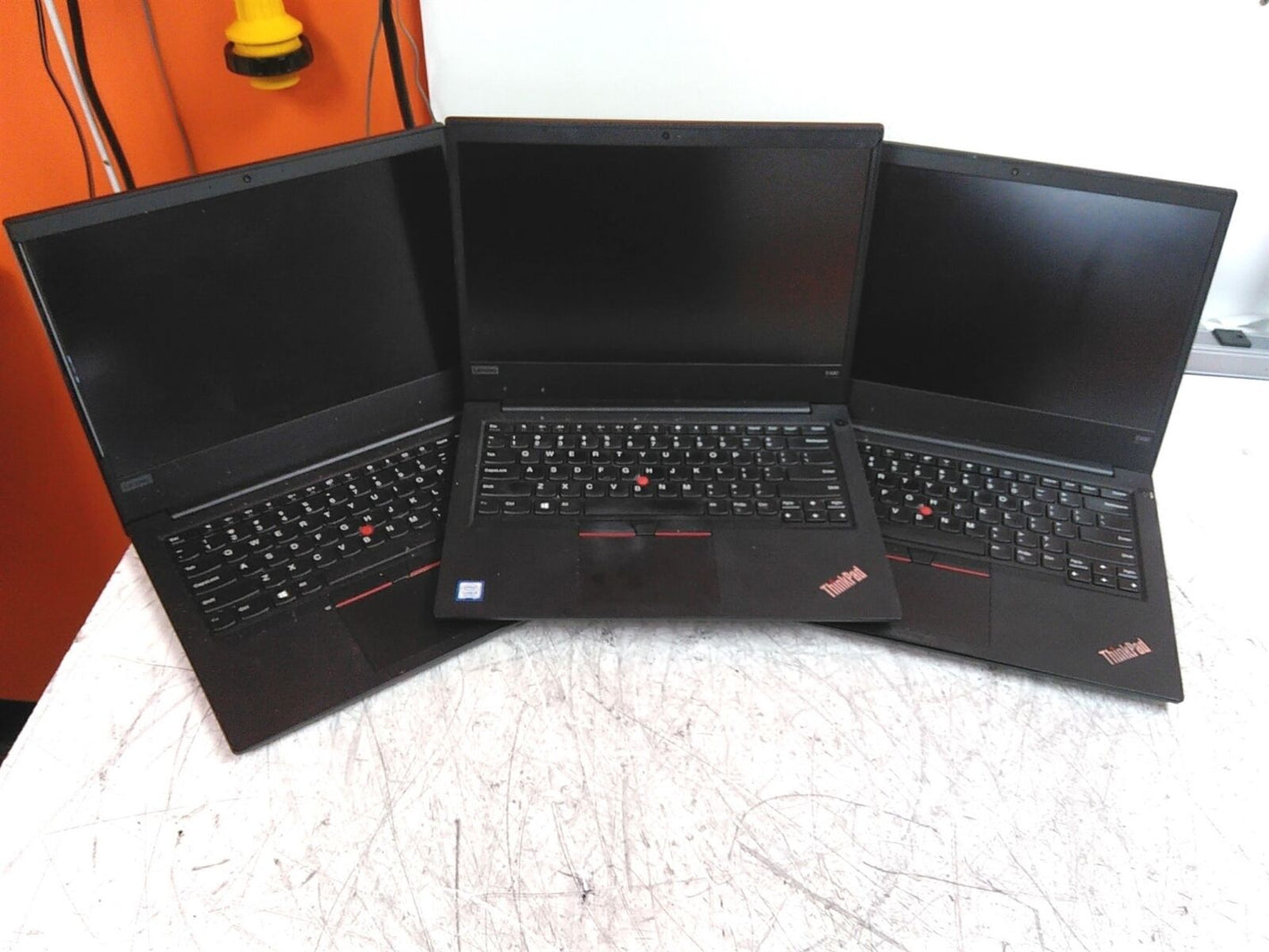 Lot of 3 Broken Plastic Lenovo ThinkPad E490 i5-8265U 1.6GHz 8GB 250GB AS-IS
