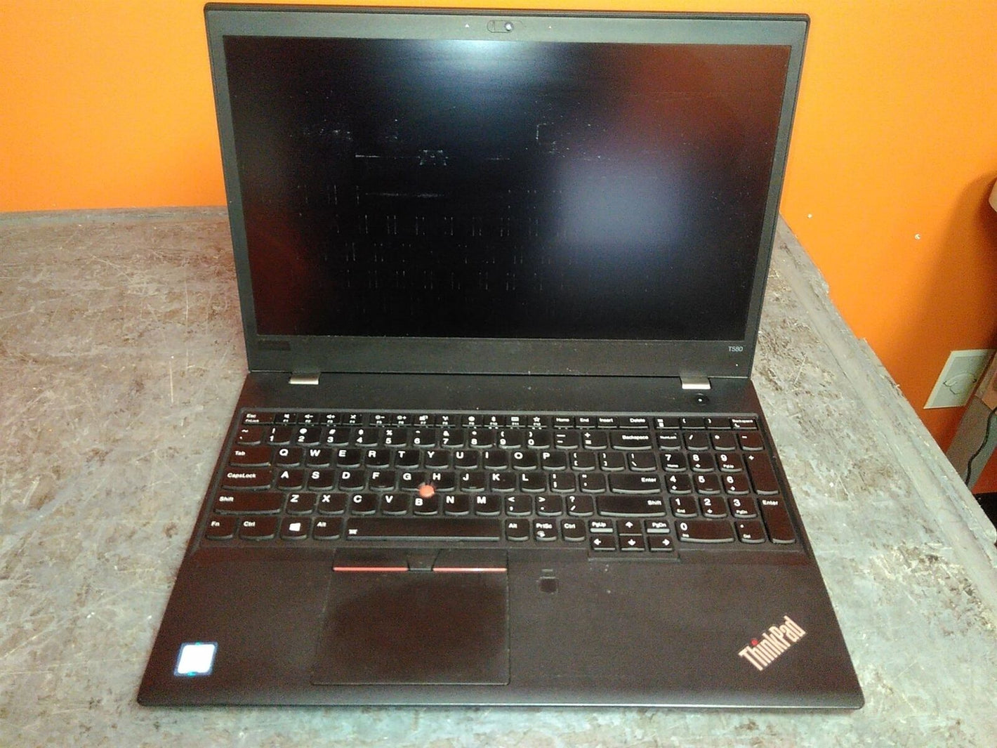 Cracked LCD Lenovo ThinkPad T580 Laptop Core i5-8250u 1.6GHz 8GB 500GB w/OS