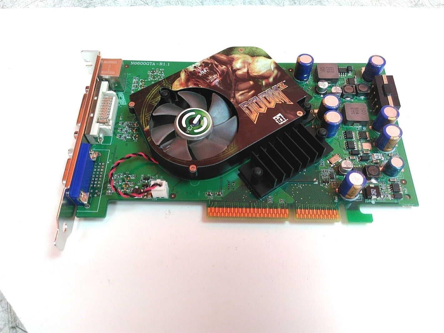 EVGA Doom 3 Nvidia GeForce 6600GT 128MB DDR VGA DVI AGP Video Graphics Card