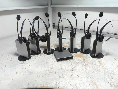 Lot of Defective Jabra 8x GN9120/ GN9125 Bases 7x Headsets AS- IS