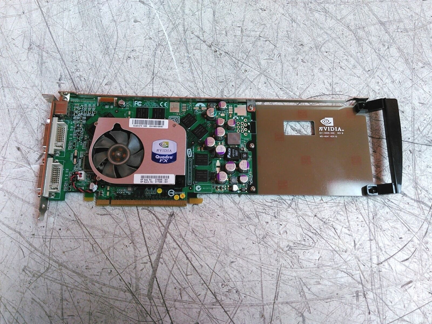 HP Nvidia QuadroFX 1400 376006-001 DVI PCIe Graphics Card w/ Extended Bracket