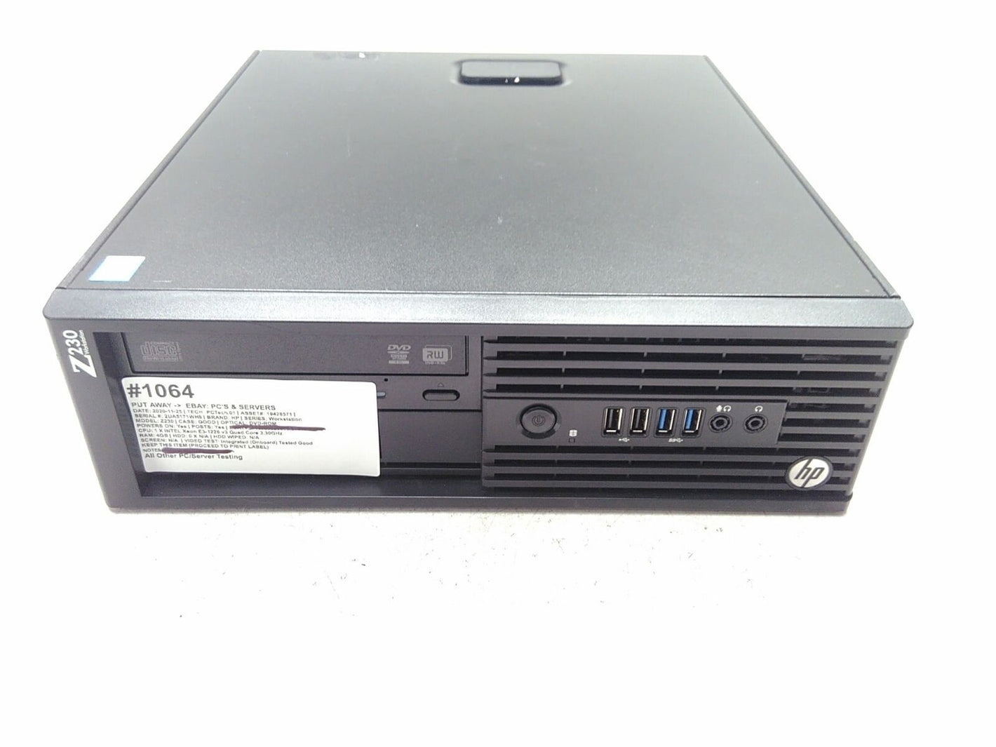 HP Z230 Workstation SFF Xeon E3-1226 v3 3.3GHz 4GB 0HD Boots