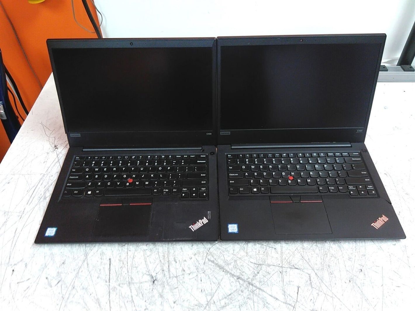 Lot of 2 Broken Plastic Lenovo ThinkPad E490 i5-8265U 1.6GHz 8GB 240GB AS-IS