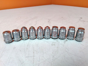 Lot of 10 Swift Assorted Plan 10X 40X 100X Microscope Objectives AS-IS for Part