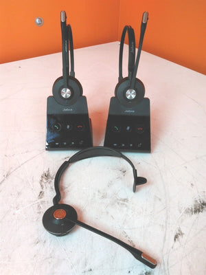 Lot of 2 Defective Jabra WHB051BS WHB050BS Wireless Headset and Stations AS-IS
