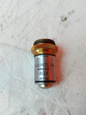 Bausch & Lomb Fluorite Oil 4.3mm 1.00 40X Vintage Microscope Objective AS-IS
